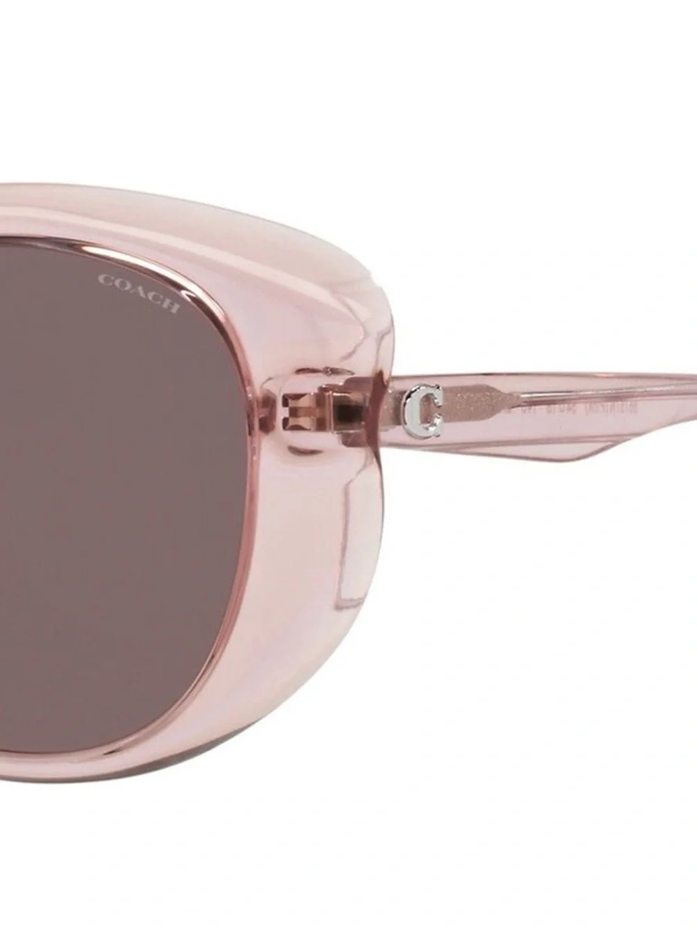 Coach Translucent Rose Pink Round Sunglasses with Dark Lenses